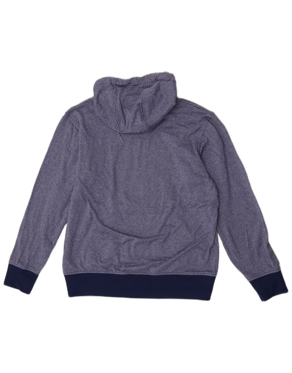 Adidas Womens Hoodie Jumper UK 14 Poliéster manchado azul médio