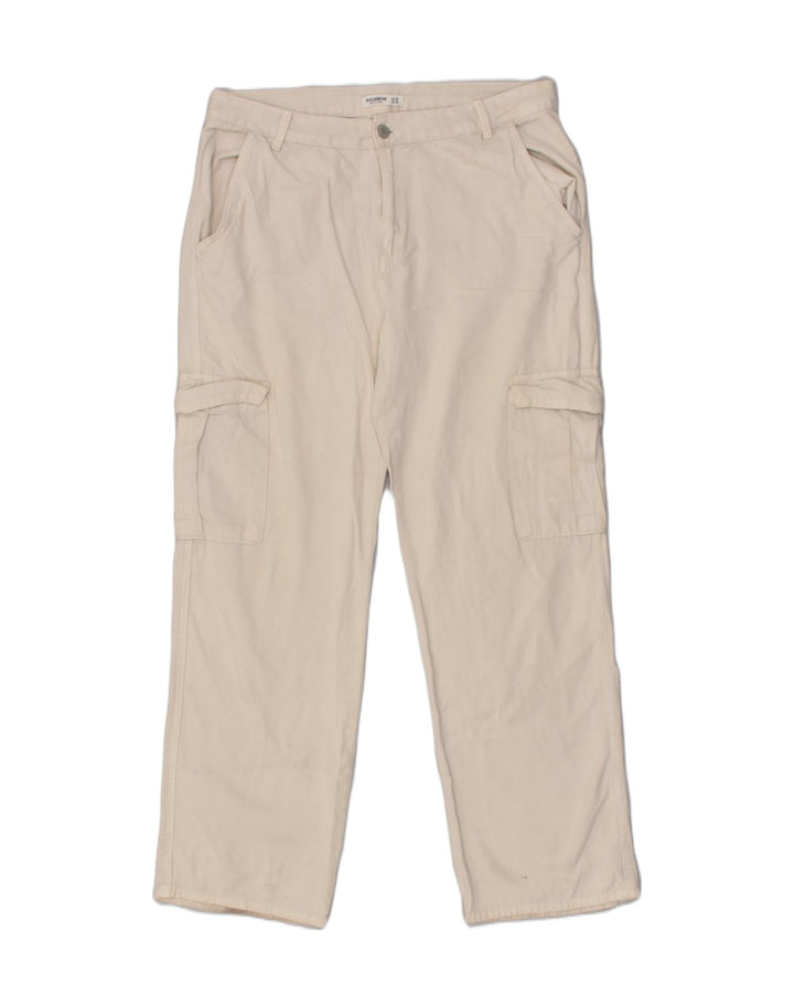 PULL & BEAR Womens Straight Cargo Trousers W36 L31 White | Vintage Pull & Bear | Thrift | Second-Hand Pull & Bear | Used Clothing | Messina Hembry 