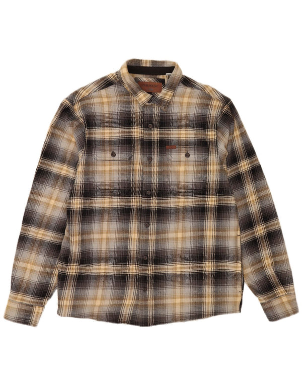 Camisa masculina de flanela Orvis grande algodão xadrez multicolorido