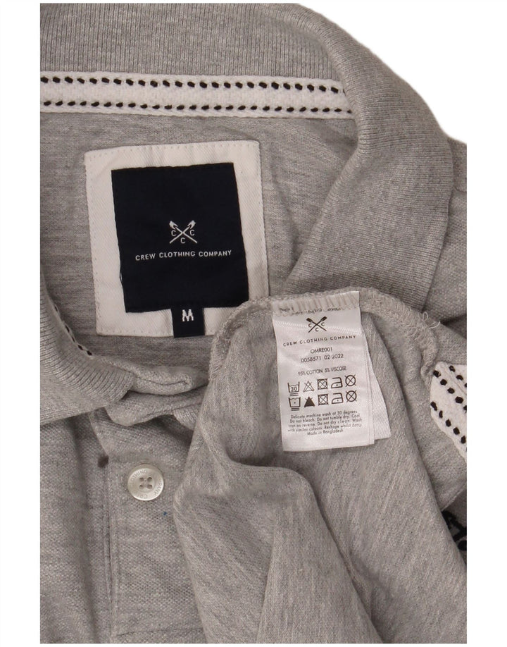 Camisa polo masculina Crew Clothing algodão cinza médio