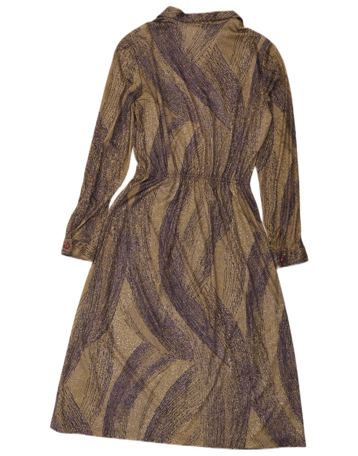Vestido maxi feminino vintage de manga comprida IT 48 XL marrom poliéster