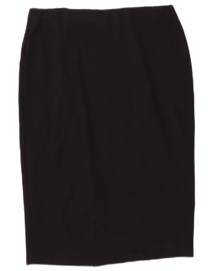 Saia lápis feminina Marks & Spencer Reino Unido 12 médio W34 viscose preta