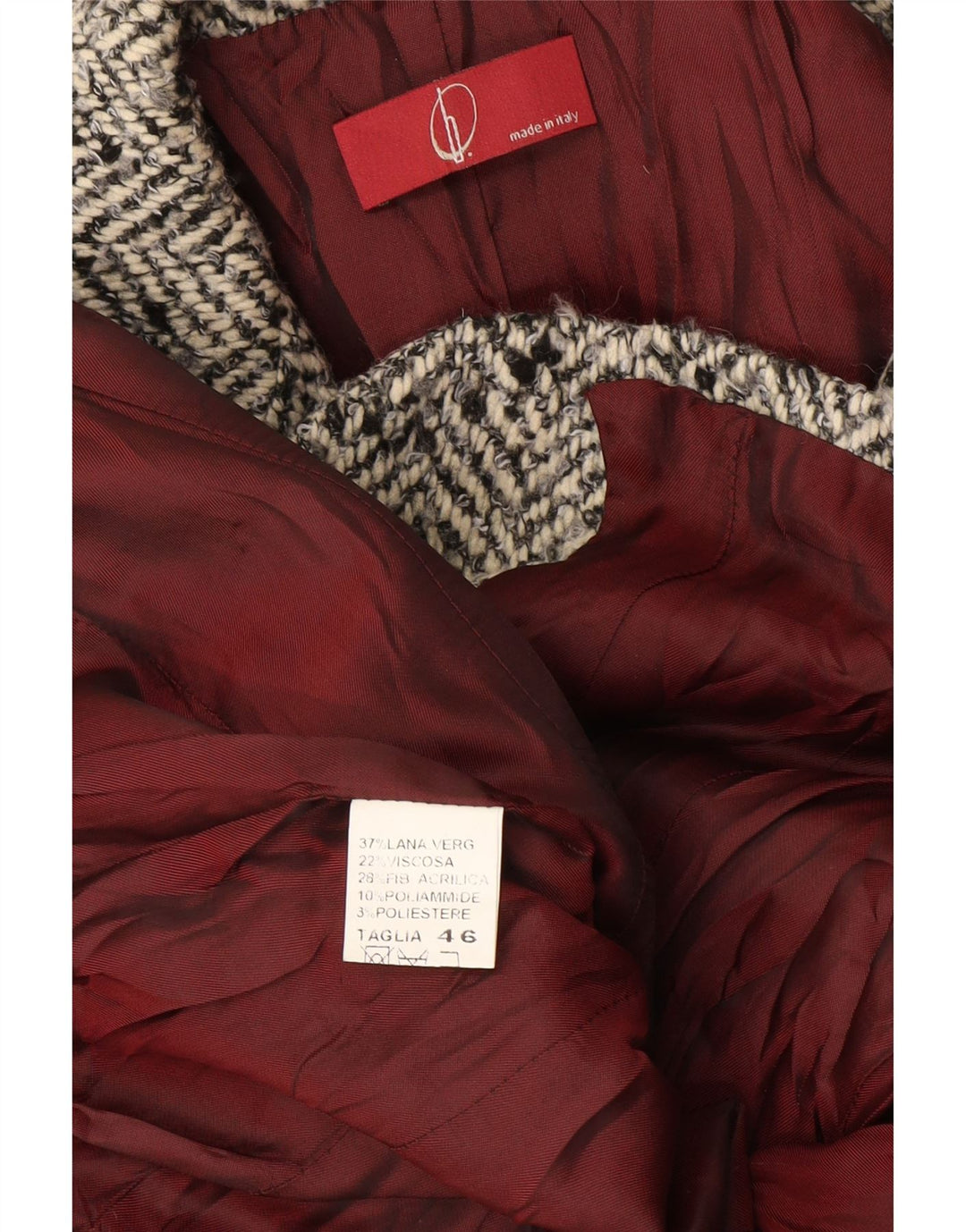 Jaqueta blazer feminina vintage com 2 botões IT 46 lã espinha de peixe cinza grande