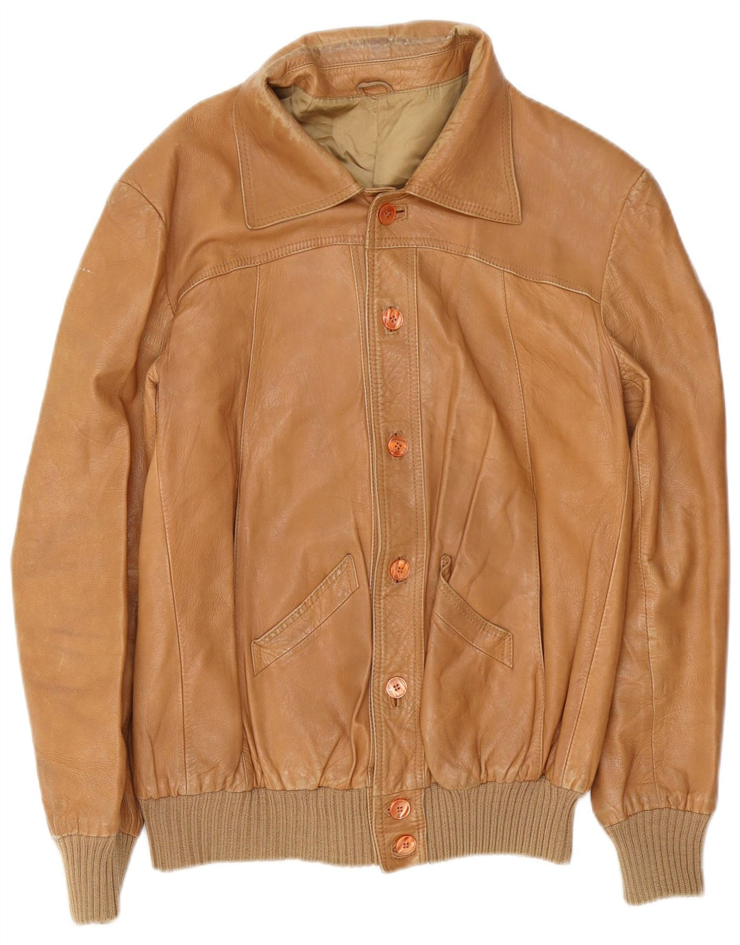 Jaqueta de couro masculina vintage IT 54 2XL marrom