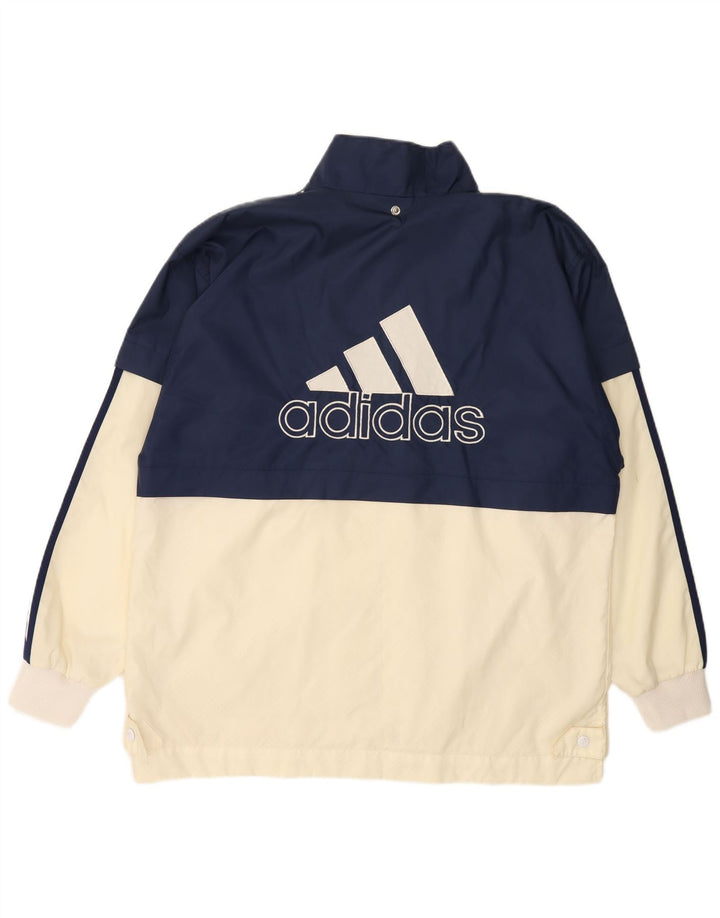 Jaqueta corta-vento masculina ADIDAS UK 40/42 médio azul marinho colorblock