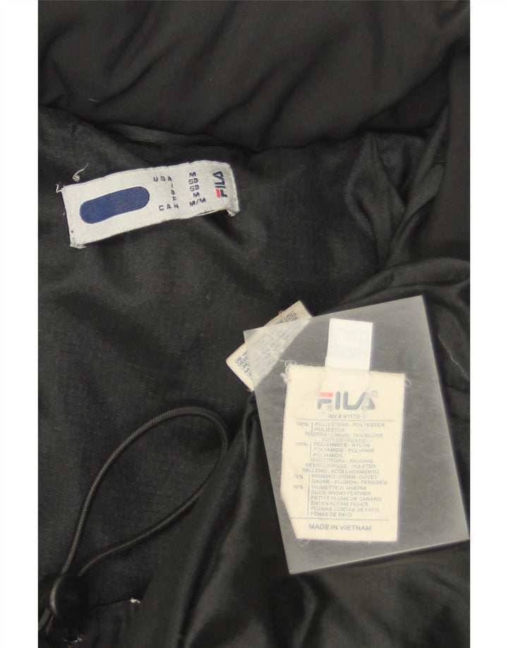 Jaqueta acolchoada masculina Fila IT 50 grande poliéster colorblock preto