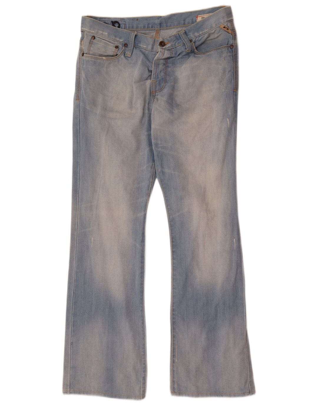 Jack & Jones Calça jeans masculina desgastada W33 L32 algodão azul