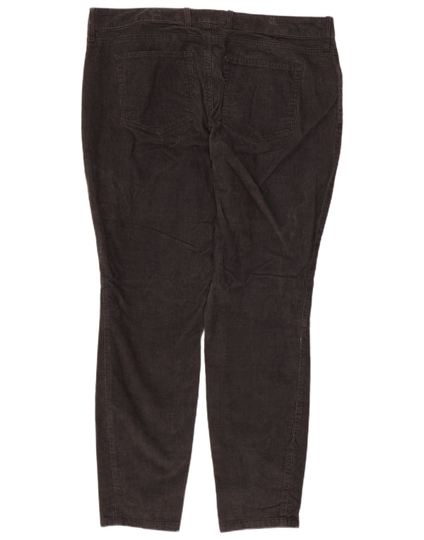 Calça feminina de veludo cotelê Eddie Bauer ligeiramente curvilínea W38 L29 preta