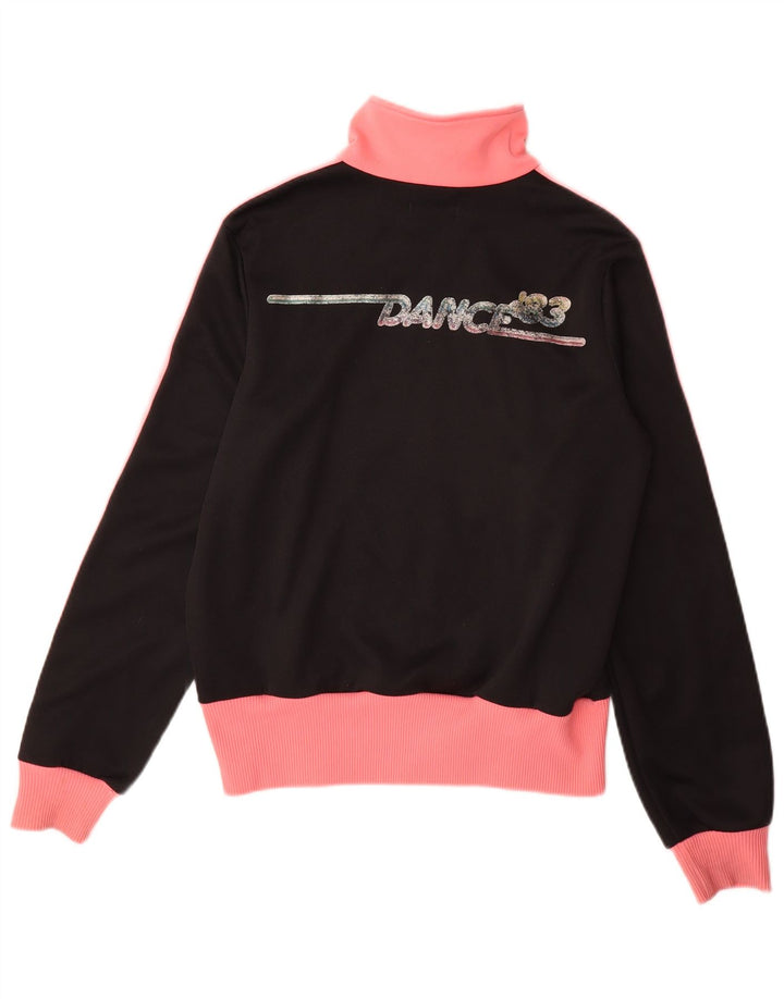 Adidas Womens Graphic Tracksuit Top Jacket IT 42 Medium Black Colourblock