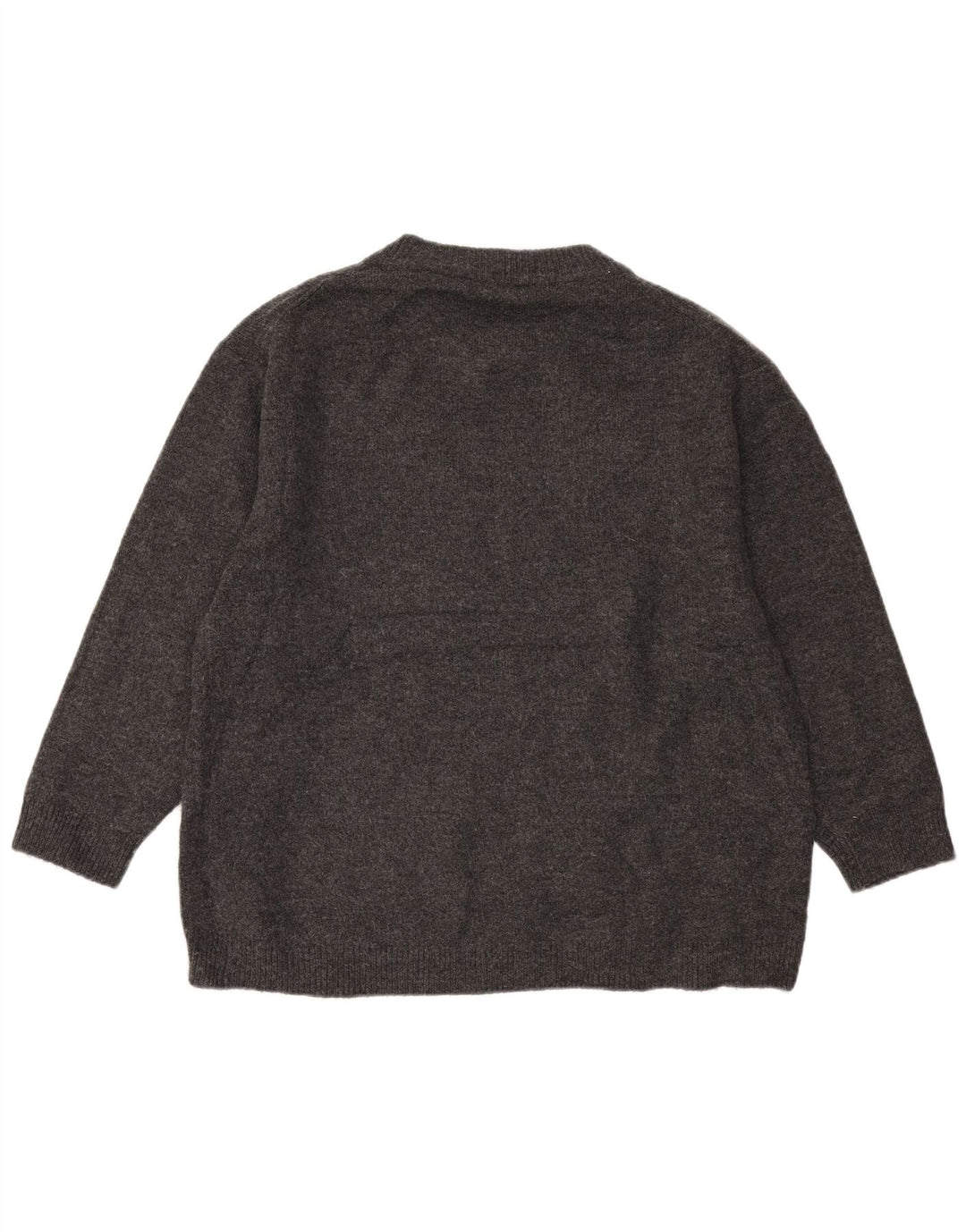 Suéter masculino ZARA com ajuste solto e gola redonda cinza médio