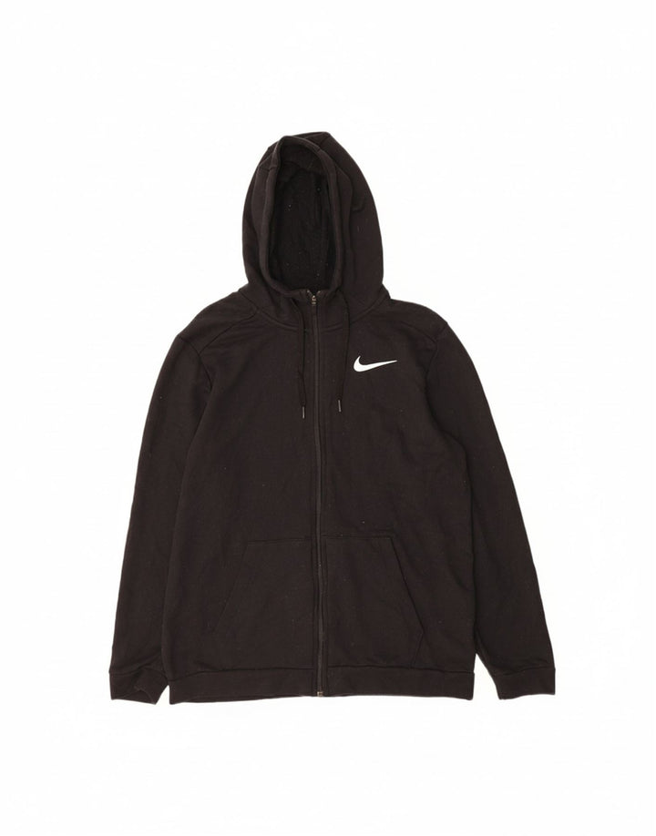 Suéter NIKE masculino com capuz e zíper médio preto poliéster