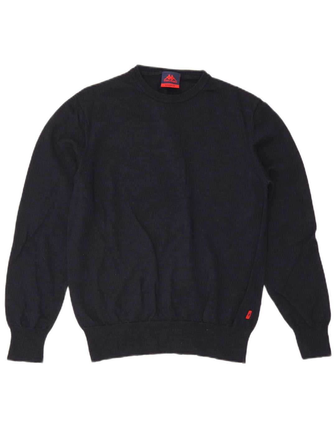 Suéter masculino Kappa com gola redonda, lã azul marinho médio