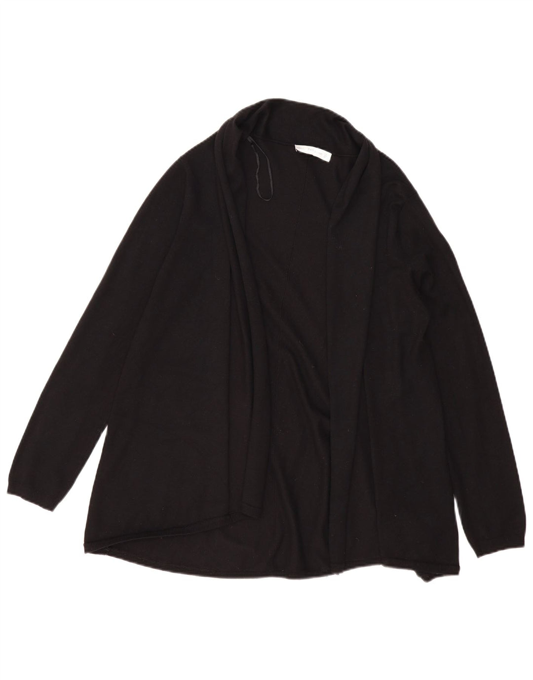 Suéter cardigã aberto feminino Zara Reino Unido 14 grande viscose preta