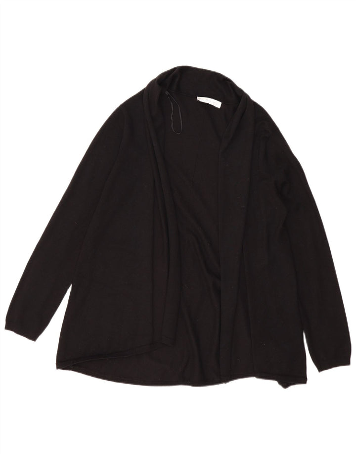 Suéter cardigã aberto feminino Zara Reino Unido 14 grande viscose preta