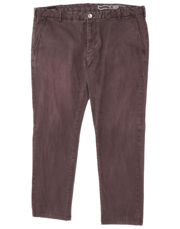 Gas Mens Bexter Skinny Chino Calças W40 L29 Algodão Preto