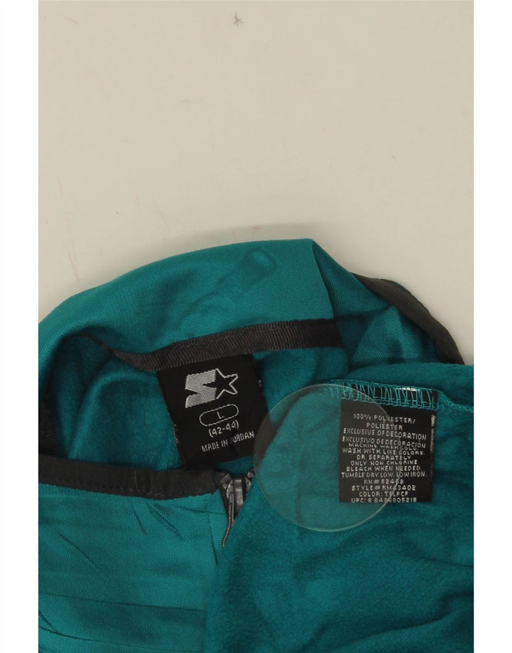 STARTER Pulôver masculino com zíper e gola alta, pulôver, Reino Unido 42/44, grande, azul, poliéster