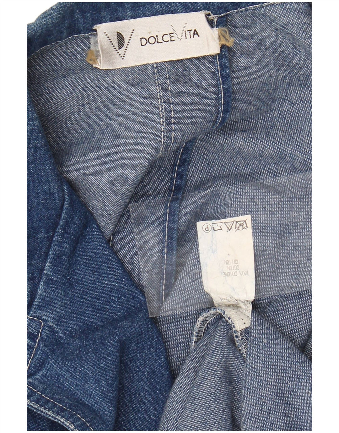 Jaqueta blazer jeans feminina DOLCE VITA com 2 botões Reino Unido 14 grande algodão azul