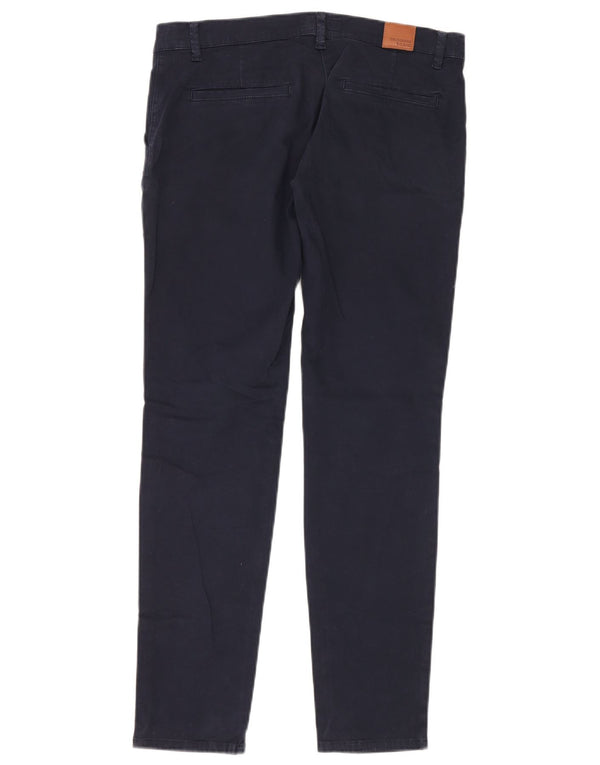 Trussardi Calça Chino Feminina Slim IT 40 Pequeno W26 L29 Algodão Azul Marinho
