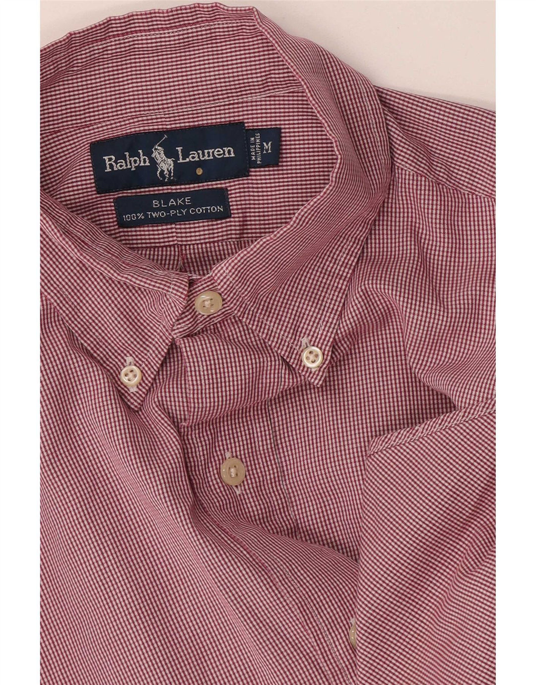 Ralph Lauren Camisa masculina Blake Loose Fit de algodão xadrez médio rosa