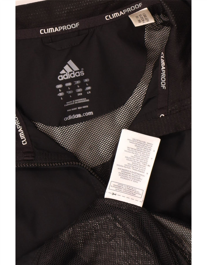 ADIDAS Mens Clima Proof Rain Jacket UK 40 Grande Poliéster Preto