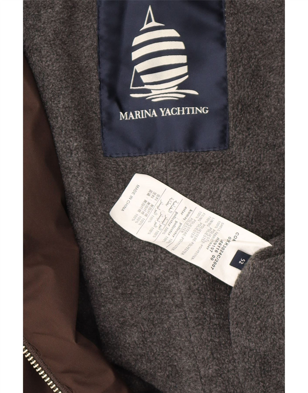 Jaqueta utilitária masculina Marina Yachting IT 52 XL poliéster marrom