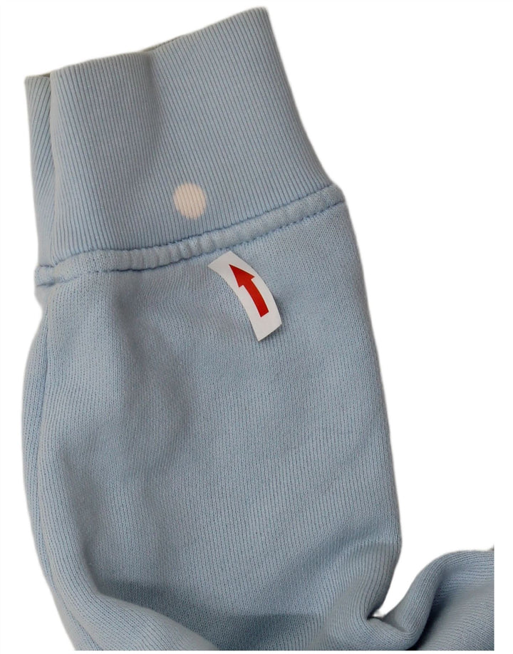 Adidas feminino gráfico oversized moletom jumper reino unido 8 pequeno azul algodão