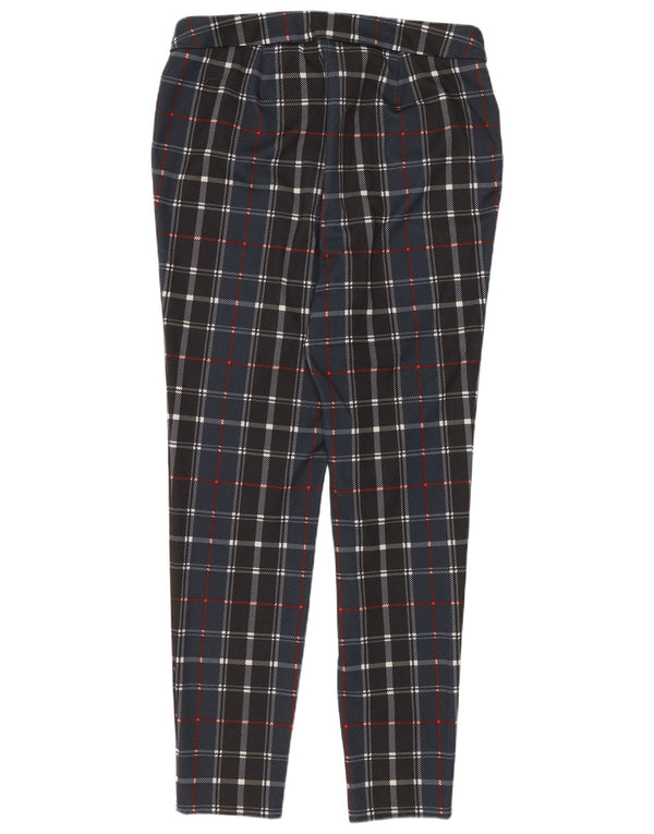 Calça skinny feminina Marks & Spencer Reino Unido 10 pequena W29 L26 azul marinho xadrez