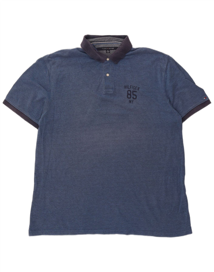 Camisa polo masculina de rugby Tommy Hilfiger 2XL azul