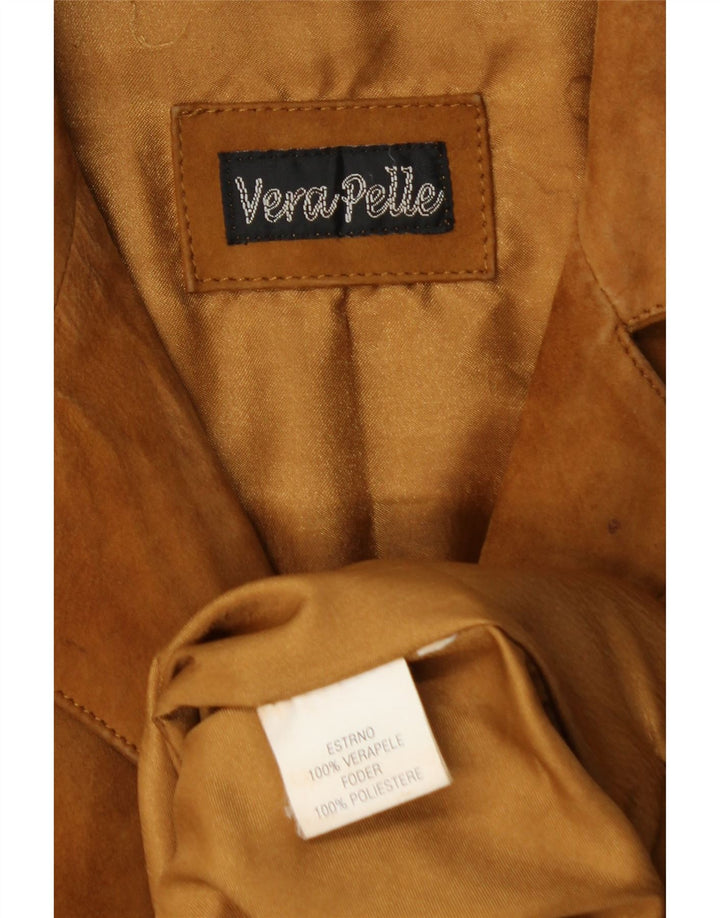 Jaqueta feminina VINTAGE de camurça UK 18 XL couro marrom