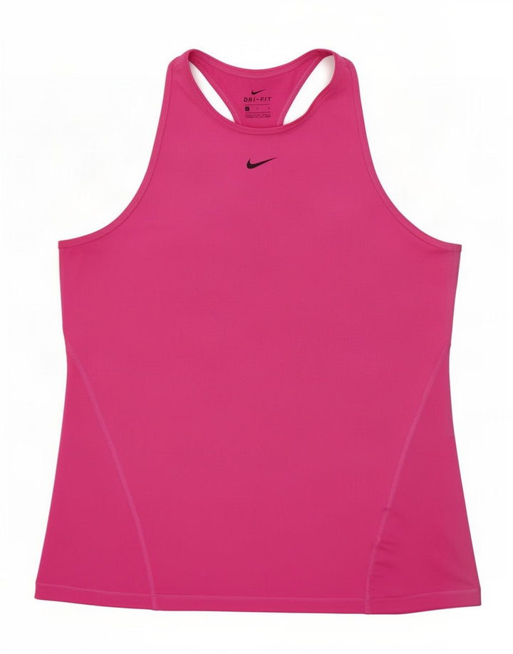 Nike Womens Dri Fit Vest Top UK 14 Grande Rosa Poliéster
