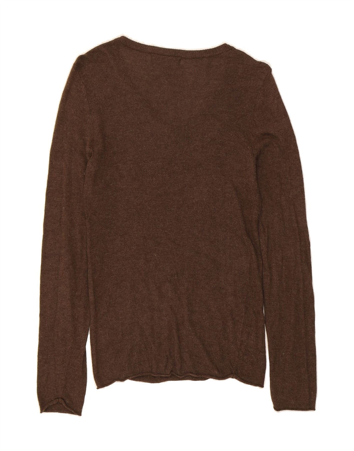 MOSSIMO Womens V-Neck Jumper Sweater UK 8 Small Brown Nylon Vintage Mossimo and Second-Hand Mossimo from Messina Hembry 