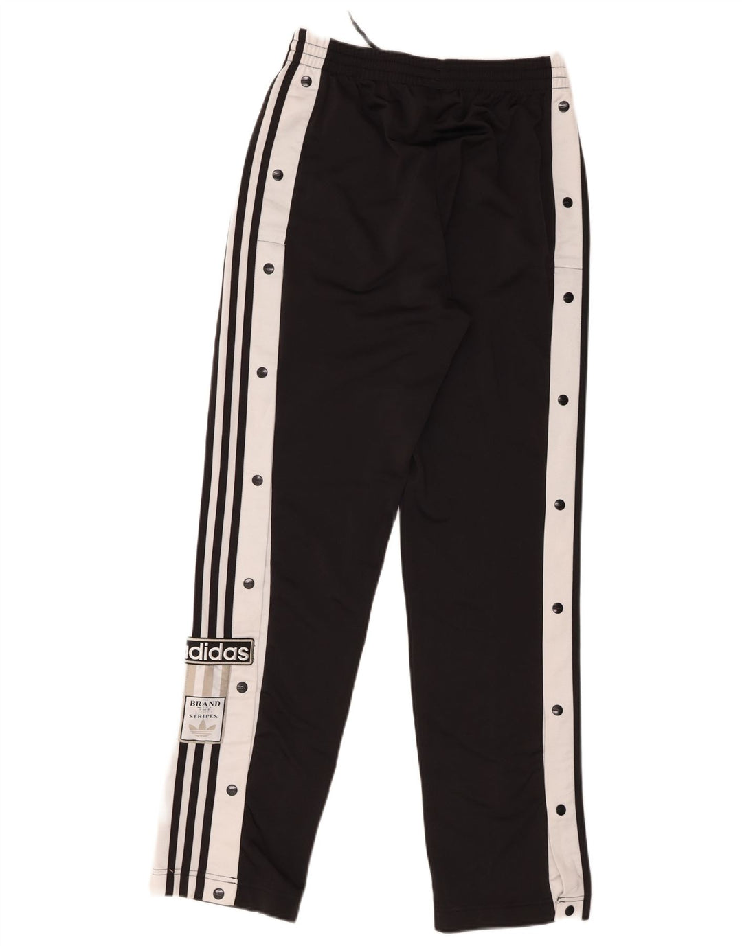 Calça de treino feminina Adidas UK 8 pequena preta colorblock poliéster