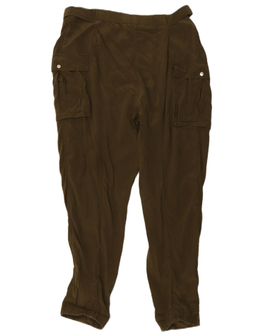 Calça cargo feminina Ted Baker de cintura alta tamanho 3 médio W34 L28 cáqui