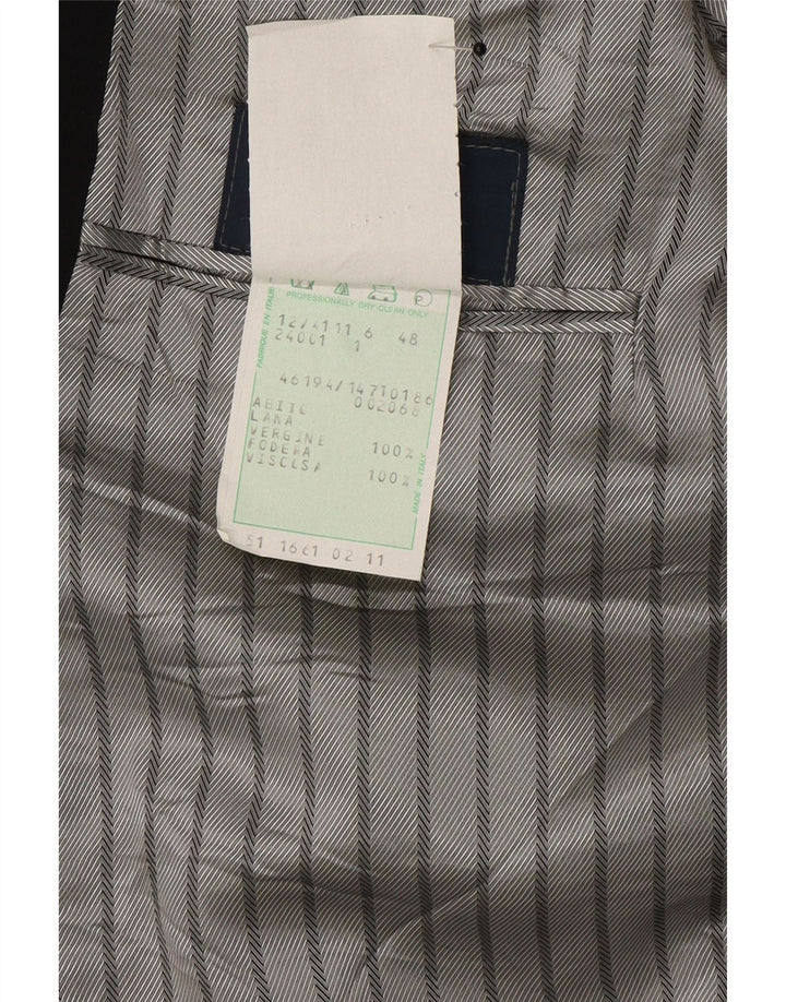 Jaqueta blazer masculina vintage com 1 botão IT 48 lã preta média