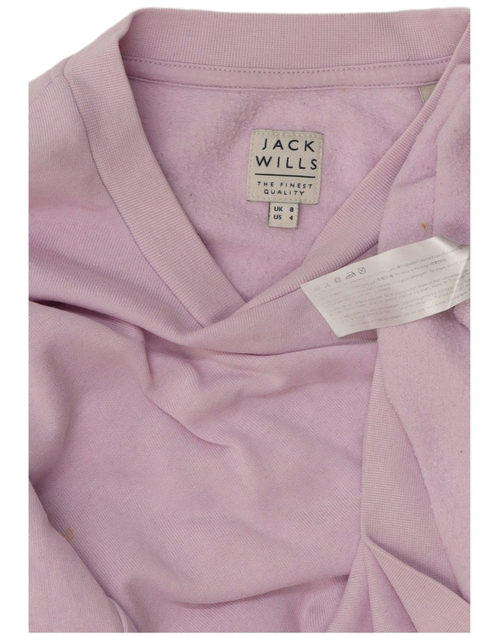 Jack Wills moletom feminino jumper Reino Unido 8 pequeno algodão roxo