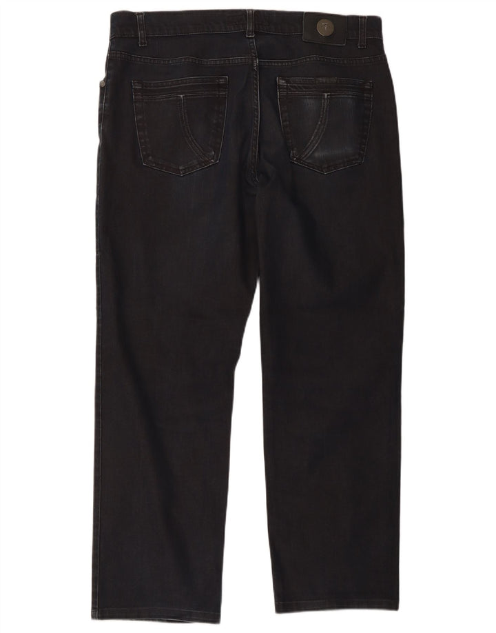 Trussardi Calça jeans reta masculina W38 L29 algodão azul marinho