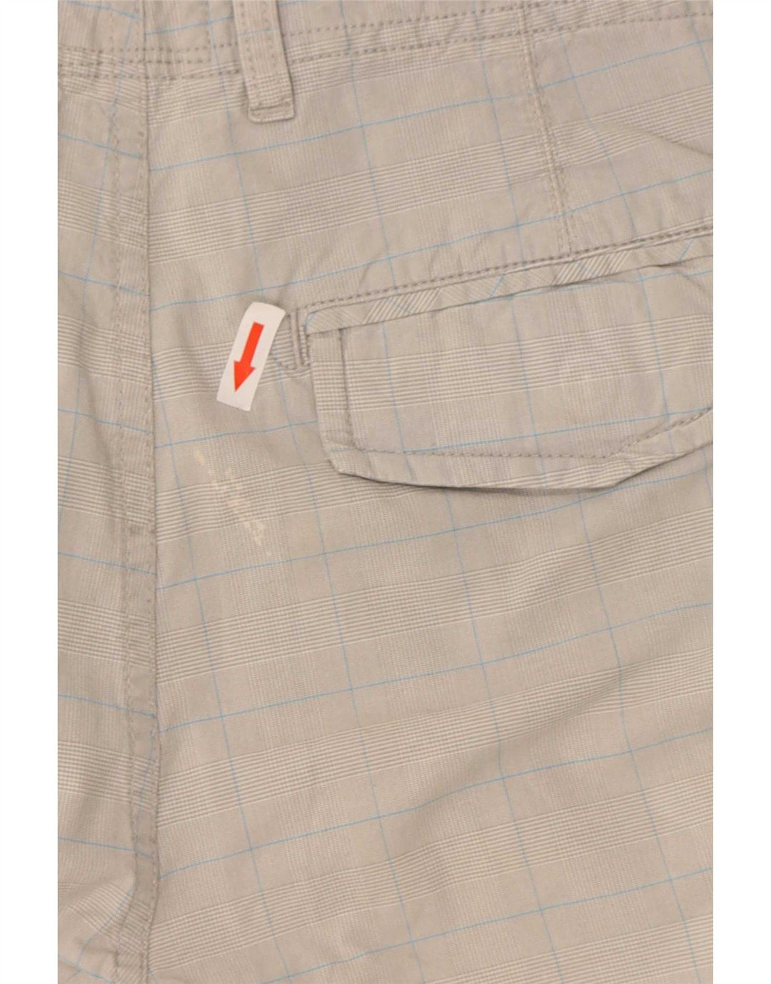 Shorts cargo masculino Woolrich W34 grande xadrez cinza