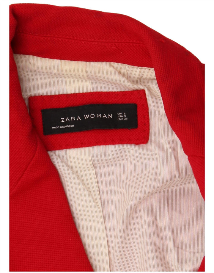 Jaqueta blazer feminina Zara com 1 botão Reino Unido 10 pequena vermelha