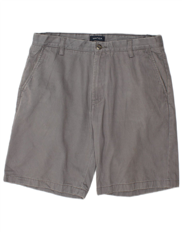 Nautica Mens Chino Shorts W32 Algodão Cinza Médio