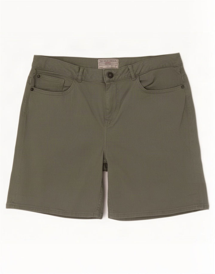 Shorts jeans feminino Fat Face UK 12 médio W30 algodão verde