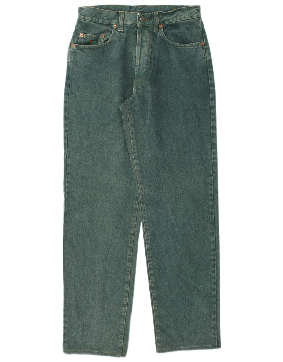 EL CHARRO Jeans retos femininos W31 L31 algodão verde