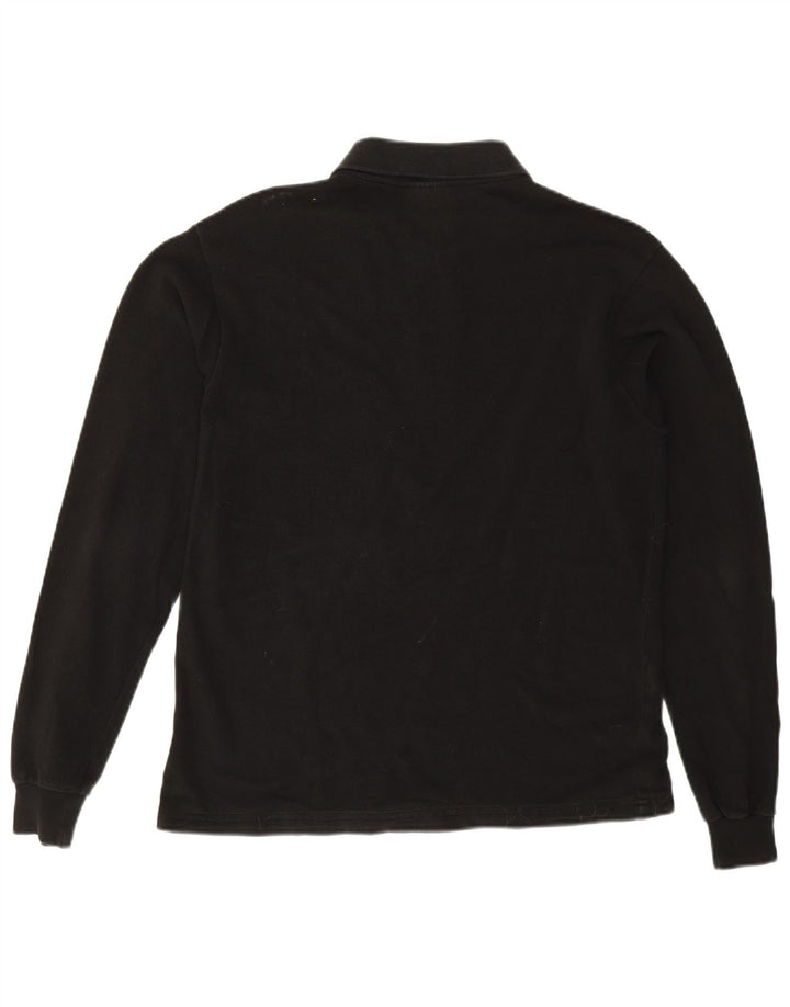 Camisa polo masculina de manga comprida Lacoste tamanho 4 médio algodão preto