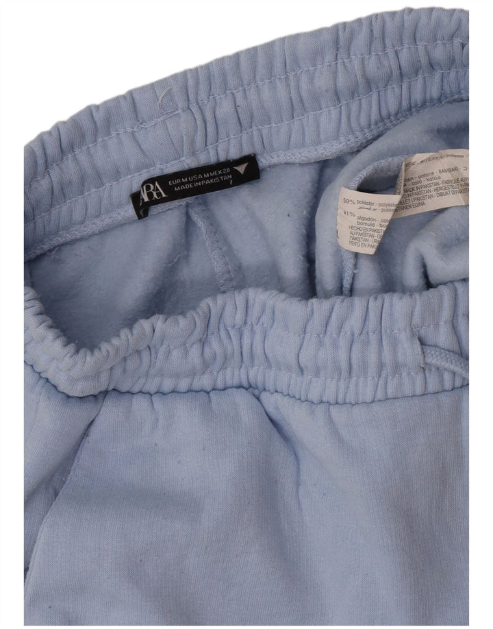 Calça de treino feminina Zara Joggers UK 12 poliéster azul médio
