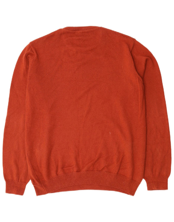 Suéter masculino Marks & Spencer com ajuste regular e gola redonda, grande algodão vermelho