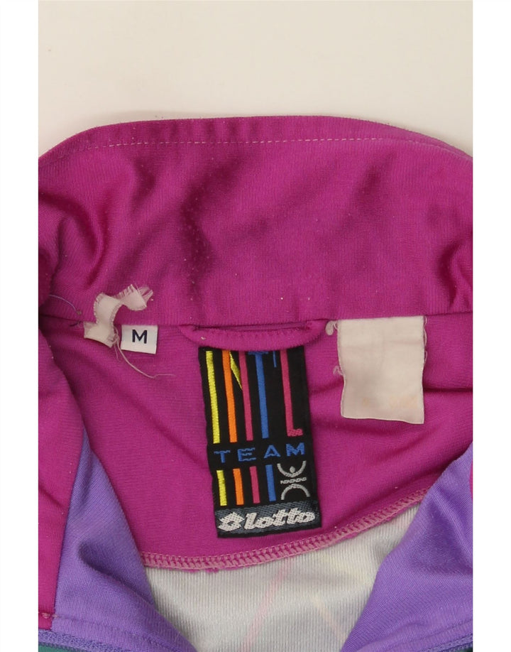 Lotto Womens Oversized Tracksuit Top Jacket UK 14 Medium Purple Colourblock