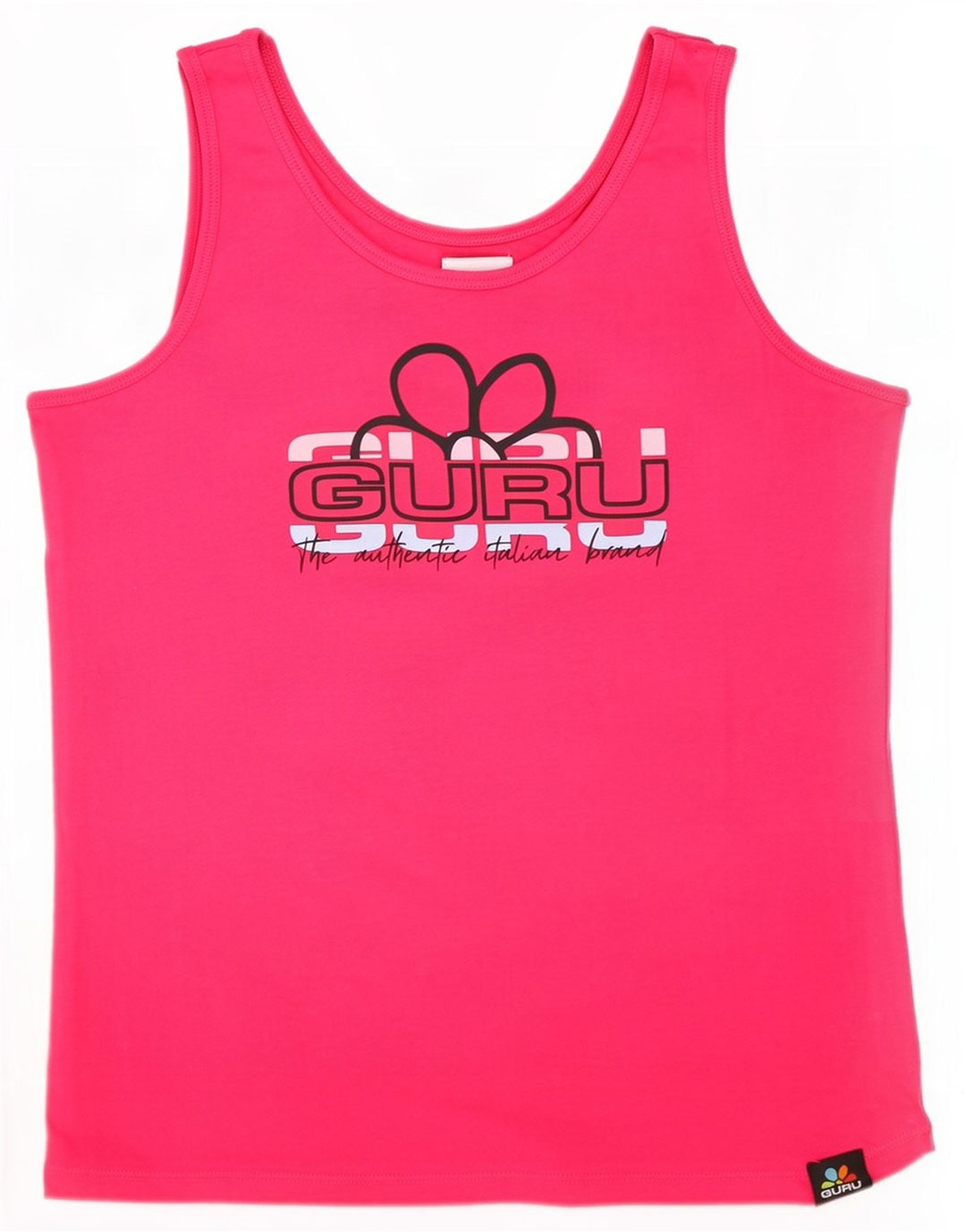 Guru Womens Graphic Vest Top UK 14 Grande Algodão Rosa