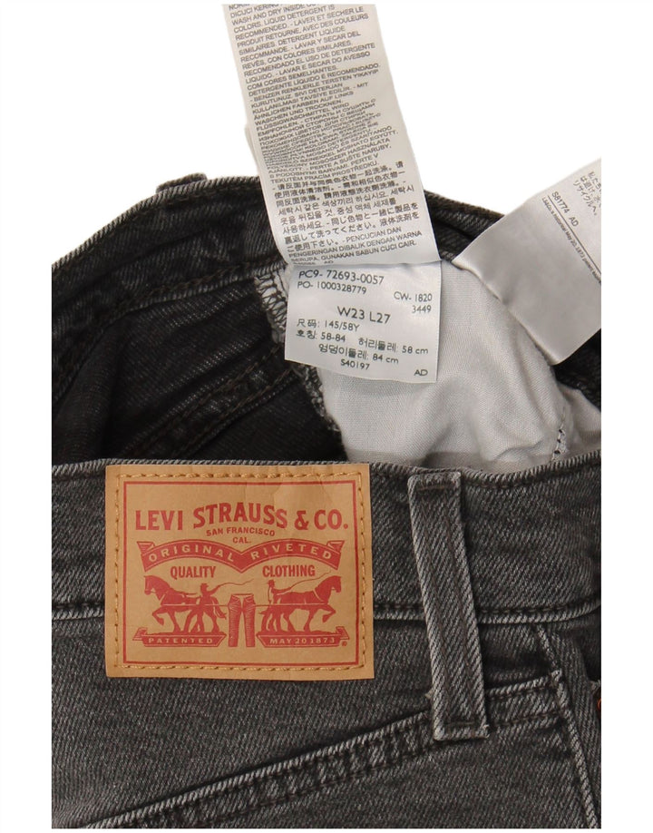 Jeans feminino Levi's Ribcage Straight W23 L27 algodão cinza