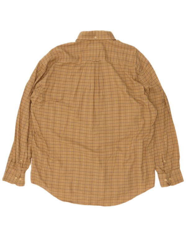 Nautica Mens Shirt XL Beige Check Cotton