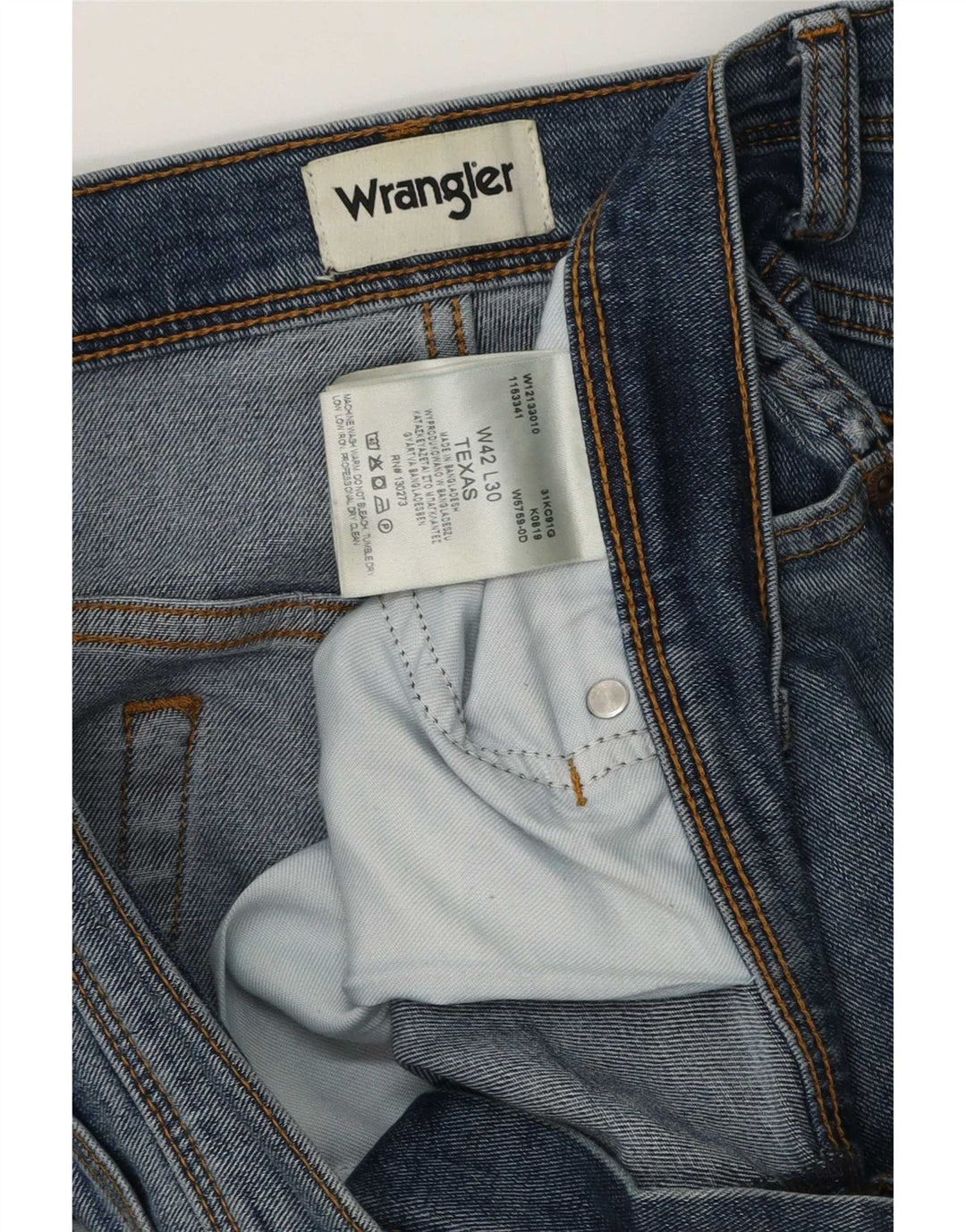 Wrangler Masculino Texas Straight Jeans W42 L30 Azul Algodão