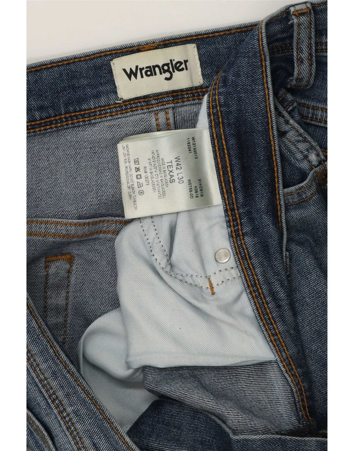 Wrangler Masculino Texas Straight Jeans W42 L30 Azul Algodão